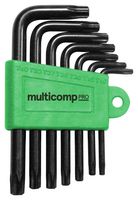 MULTICOMP PRO MP013235 Juego de Llaves Torx, T10/T15/T20/T25/T27/T30/T40, Forma L, Acero, 7 Piezas