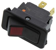 EATON 8005K23N313V22 Rocker Switch, Off-None-On, SPST, Illuminated, Panel Mount, Black, 8005 Series