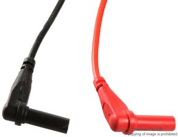 Pomona 5519A DMM Test Lead Set - Nickel Plated Tips, 4mm Banana Plugs, CAT III 1000V Rated, Pack Of 2 Leads