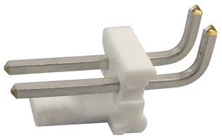AMP - TE CONNECTIVITY 640389-2 Pin Header, Wire-to-Board, 2 Rows, 2 Contacts, Through Hole Right Angle, MTA-156 Series