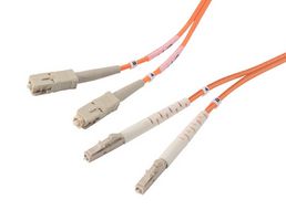 L-COM FODSC50-LC-02 Fibre Optic Cable, Multimode, 2 Fibres, 50µm/125µmDia, SC-LC Duplex, 2m