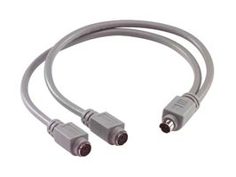 L-COM K23-MDY Computer Cable, Mini-DIN Plug, 6 Way, Mini-DIN Socket, 6 Way, x 2, 1.25 ft, 381 mm