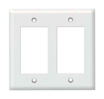 L-COM MWP500D-WT Faceplate, Decora Style, Wall Plate, Telecom / Modular Connectors, 2, Thermoplastic Body, White