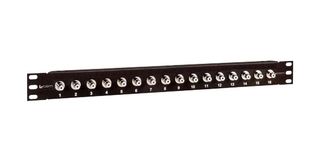 L-COM PR175RCA16 Patch Panel, RCA Coupler, 16 Ports, 1U