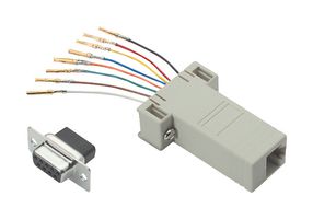 L-COM RBA096F In-Line Adapter, D Sub, RJ12, Adaptor, In-Line, Receptacle, 9 Positions