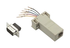 L-COM RBA096M Adaptador En-Línea, D Sub, RJ12, Adaptor, In-Line, Plug, 9 Posiciones