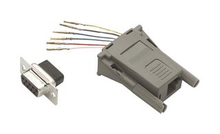 L-COM REC096FD In-Line Adapter, D Sub, MMJ Jack, Adapter, Receptacle, 9 Positions