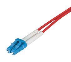 L-COM SFODLC-RD-02 Fiber Optic Cable, Singlemode, 2 Fibers, 9µm / 125µm, 6.6 ft