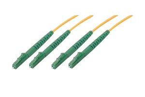 L-COM SFODLCA-01 Fiber Optic Cable, Singlemode, 2 Fibers, 9µm / 125µm, LC Duplex to LC Duplex, 3.3 ft