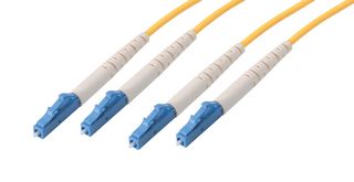 L-COM SFODPLC-03 Fiber Optic Cable, Singlemode, 2 Fibers, 9µm / 125µm, LC Duplex to LC Duplex, 9.8 ft