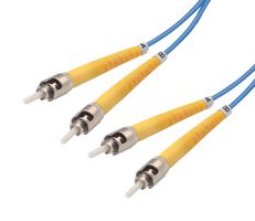 L-COM SFODST-BL-03 Fiber Optic Cable, Singlemode, 2 Fibers, 9µm / 125µm, 9.8 ft