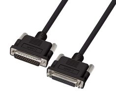 L-COM CS2NB25MF-1 Computer Cable, D Sub 25 Position Plug, D Sub 25 Position Receptacle, 1 ft, 304.8 mm, Black