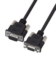L-COM CS2NB9MF-1 Computer Cable, D Sub 9 Position Plug, D Sub 9 Position Receptacle, 1 ft, 304.8 mm, Black