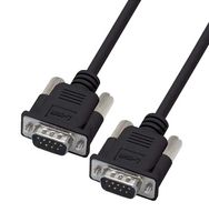 L-COM CS2NB9MM-10 Computer Cable, D Sub 9 Position Plug, D Sub 9 Position Plug, 10 ft, 3.05 m, Black