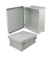 L-COM NBN141206 Plastic Enclosure, Non Metallic Hinges, Wall Mount, Polyester (PET), Glass Fibre Reinforced, 389 mm