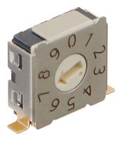NKK SWITCHES FD02FC10H Rotary Coded Switch, Ultra Thin DIP, 0.4 VA, FD02 Series, Surface Mount, Right Angle, 10 Position