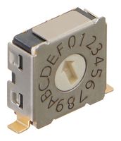 NKK SWITCHES FD02FC16H Rotary Coded Switch, Ultra Thin DIP, 0.4 VA, FD02 Series, Surface Mount, Right Angle, 16 Position