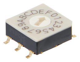 NKK SWITCHES FD02FC16P Rotary Coded Switch, Ultra Thin DIP, 0.4 VA, FD02 Series, Surface Mount, 16 Position, 20 V