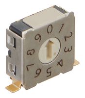 NKK SWITCHES FD02FR10H-R Rotary Coded Switch, Ultra Thin DIP, 0.4 VA, FD02 Series, Surface Mount, Right Angle, 10 Position