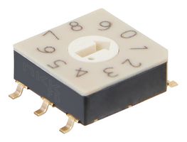 NKK SWITCHES FD02FR10P-R Rotary Coded Switch, Ultra Thin DIP, 0.4 VA, FD02 Series, Surface Mount, 10 Position, 20 V, Decimal