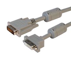 L-COM PMDVI-DDLMF-10 Cable de Audio / Video, DVI-D Doble Enlace Macho, DVI-D Doble Enlace Macho, 10 ft, 3.05 m, Gris