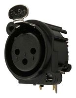 IO AUDIO TECHNOLOGIES IO-XLR3-F-EH XLR Connector, R/A, 3 Contacts, Jack, Panel PCB Mount, Gold Plated Contacts, Nylon (Polyamide) Body
