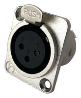 IO AUDIO TECHNOLOGIES IO-XLR3-F-JL XLR Connector, 3 Contacts, Jack, Panel Mount, Silver Plated Contacts, Zinc Body, JL Series