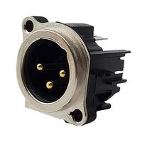 IO AUDIO TECHNOLOGIES IO-XLR3-M-BV XLR Connector, 3 Contacts, Plug, Panel PCB Mount, Gold Plated Contacts, Nylon (Polyamide) Body