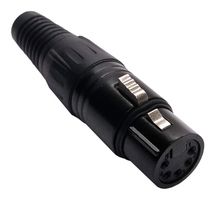 IO AUDIO TECHNOLOGIES IO-XLR5-F-BK XLR Connector, 5 Contacts, Jack, Cable Mount, Silver Plated Contacts, Zinc Body
