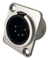 IO AUDIO TECHNOLOGIES IO-XLR5-M-JL Conector XLR, 5 Contactos, Macho, Montaje en Panel, Contactos con Recubrimiento de Plata, Zinc