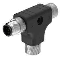BANNER ENGINEERING CSB-M1250M1250-T Sensor Splitter, T - Style, Panel Mount, 5 Position M12 Plug, 2 x 5 Position M12 Receptacle