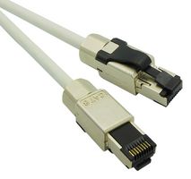 STEWART CONNECTOR CA81-020M-01 Ethernet Cable, Cat8.1, RJ45 Plug to RJ45 Plug, SFTP (Screened Foiled Twisted Pair), Gray, 2 m