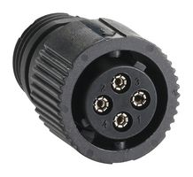AMPHENOL INDUSTRIAL APC06-8-4S REV.II Circular Connector, w/ Grommet Seal, Standard Circular Connector, APC Mini Series, Straight Plug