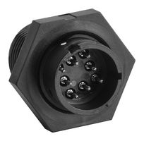 AMPHENOL INDUSTRIAL APC07-11-8P REV.II Circular Connector, Standard Circular Connector, APC Mini Series, Jam Nut Receptacle, 8 Contacts