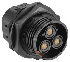 AMPHENOL INDUSTRIAL APC07-24-3S Circular Connector, Standard Circular Connector, APC Power Series, Jam Nut Receptacle, 3 Contacts