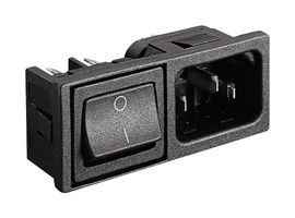 BULGIN LIMITED BZM42/Z0000/55B Un-Filtered IEC Power Entry Module, IEC C14, General Purpose, 10 A, 250 VAC, 1-Pole Switch