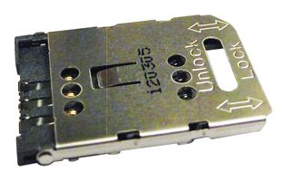 MOLEX 47388-2001 Memory Card Connector, Mini SIM, Hinged, 6 Contacts, Phosphor Bronze, Gold Plated Contacts