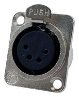 IO AUDIO TECHNOLOGIES IO-XLR4-F-JL XLR Connector, 4 Contacts, Jack, Panel Mount, Silver Plated Contacts, Zinc Body, JL Series