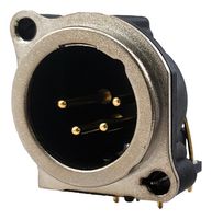 IO AUDIO TECHNOLOGIES IO-XLR4-M-BH XLR Connector, 4 Contacts, Plug, Panel PCB Mount, Gold Plated Contacts, Nylon (Polyamide) Body