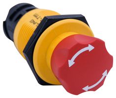 TE CONNECTIVITY - KISSLING ES-2003-T111 Emergency Stop Switch, Non Illuminated, Flush, 3PST-NC, Maintained, Connector, 10 A, 24 V