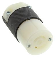 HUBBELL WIRING DEVICES HBL7101C Power Entry Connector, Power Entry, 20 A, Black, White, Nylon (Polyamide) Body, 250 V