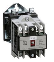 SQUARE D BY SCHNEIDER ELECTRIC 8501XDO20V53 Power Relay, DPST-NO, 24 VDC, 10 A, 8501X Series, Panel Mount, Non Latching