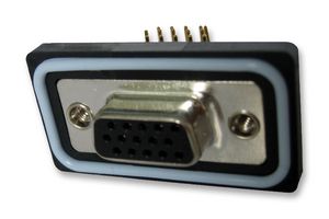 EDAC 634-W15-262-012 D Sub Connector, HD15, IP67, High Density, Receptacle, 634 Series, 15 Contacts, DE, Solder