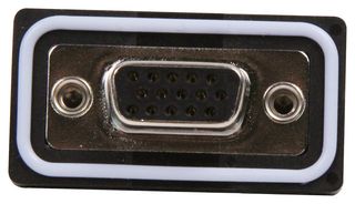 EDAC 638-W15-221-012 D Sub Connector, HD15, IP67, High Density, Receptacle, 638 Series, 15 Contacts, DE, Solder