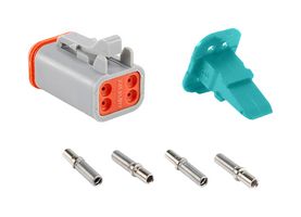 AMPHENOL SINE/TUCHEL AT06-4S-KIT01 Automotive Connector, AT Series™, Straight Plug, 4 Contacts, Crimp Socket, Thermoplastic Body