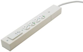 HUBBELL WIRING DEVICES HBL6HGUSB6 Surge Protector, Hospital Grade, 4 Outlets, NEMA 5-15R, 15 A, 125 V, NEMA 5-15P, 6 ft