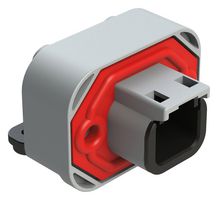 AMPHENOL SINE/TUCHEL ATM13-2P-BM01 Automotive Connector, ATM Series, Right Angle Receptacle, 2 Contacts, PCB Pin, Thermoplastic Body