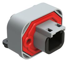 AMPHENOL SINE/TUCHEL ATM13-2P-BM02 Automotive Connector, ATM Series, Right Angle Receptacle, 2 Contacts, PCB Pin, Thermoplastic Body