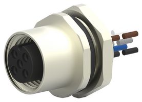TE CONNECTIVITY T4171310005-001 Sensor Cable, M12 Receptacle, Free End, 5 Positions, 200 mm, 7.9 ", T417 Series