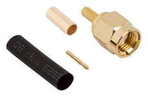 AMPHENOL RF 901-30000 RF / Coaxial Connector, PFAS-free, SMA Coaxial, Straight Plug, Crimp, 50 ohm, DACAR 462, Brass